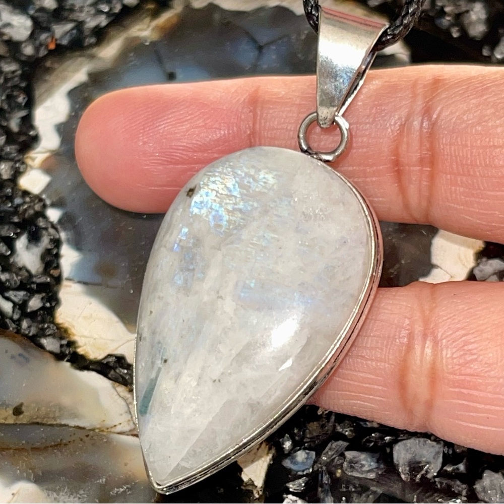 Teardrop Shape Moonstone Pendant 2 1/4” - Picture 15 of 17